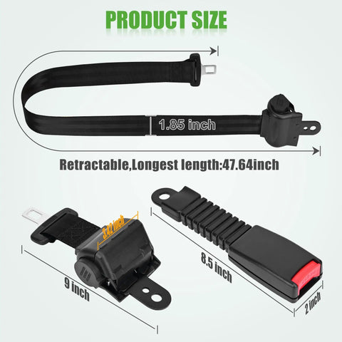 4 Pack Universal Retractable Golf Cart Seat Belts Kit Fits Yamaha Club Car EZGO Go Kart ATV UTV Front Or Rear Seats Bracket Not Included Safety System For Peace Of Mind
