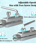 Two Pack Broken Pipe Extractor Tool Set For Damaged Screws And Faucets with adjustable opening size shown in two positions