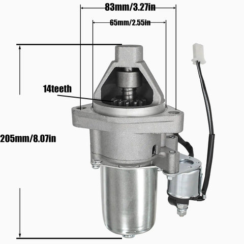 Starter Motor With 2 Wire Plug For Predator 7000 8750W Generac GP6500 GP7500 GP8000E Westinghouse WGen6000 WGen7500 WGen9500 Replacement 12V