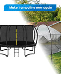 Built Tough Universal 2 Pack Trampoline Curved Enclosure Poles Compatible With 10 To 16 Ft Nets, black trampoline with safety net.