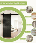 Sliding Barn Door Kit With Waterproof MDF Panel, 84 Inch Tall By 30 Inch Wide, DIY Ready With Pre Drilled Slab And Hardware