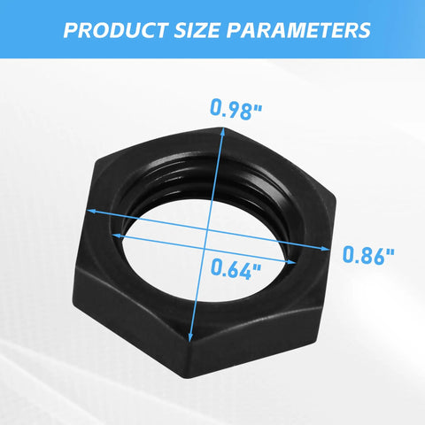 Delta Unisaw Right Hand Thread Blade Arbor Nut Replacement For Left Tilt Saw shown with size dimensions