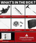 Windshield Removal Tool Kit With Dual Cutting Locking Function For Cars, Trucks And SUVs includes various tools and toolbox.