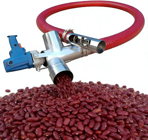 2000W Heavy Duty Screw Conveyor And Electric Auger Feeder Workhorse For Grain And Material Transfer Portable Suction Pump For Cement Sand Fertilizer 220 To 440 Lbs Per Minute Flexible Hose Included For Farm And Industrial Use distributing red beans