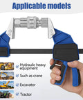 18 Inch Hydraulic Quick Connect Hand Clamp Tool Set With 6 NPT Dual Jaw Configurations And Storage Bag For Hydraulic Pipe Clamps And Flat Face Quick Couplers Fits Excavators Loaders Cranes And More Workhorse Pro Grade