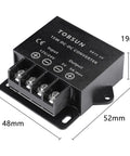 Input Range 12V To 24V To 5V 3A 15W DC Power Converter For Cars And Electronics, black rectangular step-down regulator with connections