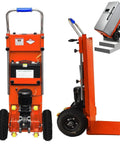 Heavy Duty Electric Stair Climbing Hand Truck With 660lb Capacity And Folding Design for moving large appliances on stairs.