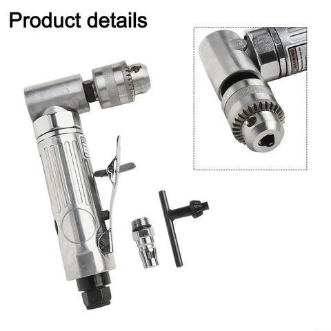 Heavy Duty Pneumatic Right Angle Die Grinder 15000 RPM Air Powered 90 Degree Drill Adapter with hex drive and attachments