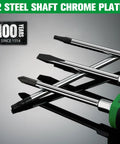 Magnetic Screwdriver Set With Slotted Phillips And Star Bits, Pro Grade S2 Steel Shafts, Heat Treated For Extra Strength