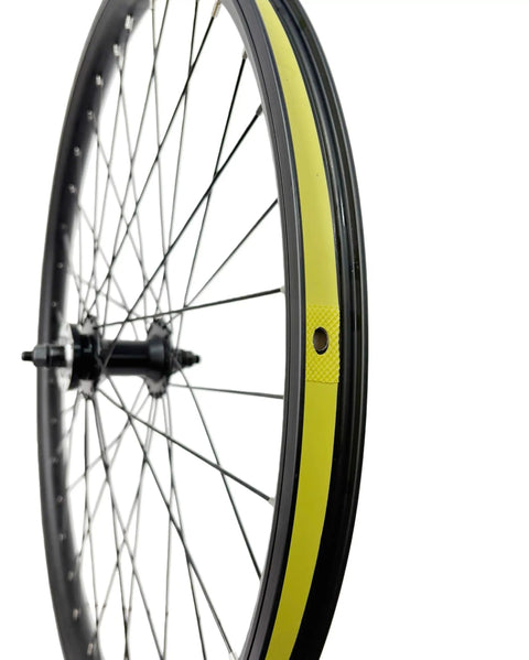 Side view of EBike Front Wheel 26 Inch 36H Double Wall Aluminum Rim 100mm Bolt On Hub 13G Spokes Disc Brake Compatible