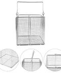 Heavy Duty Pro Grade Stainless Steel Ultrasonic Jewelry Cleaner Basket With Fine Mesh Filter For Precision Parts And Delicate Laboratory Items For Equipment Cleaning And Batch Washing, 23x15x15 cm