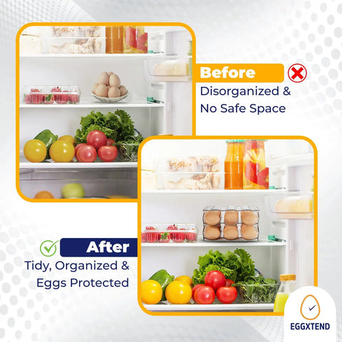 Large Capacity 36 Egg Fridge Organizer With 2 Layer Stackable Tray And Rolling Storage Anti Slip Egg Container in refrigerator