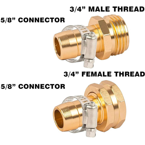 Durable Garden Hose Repair Kit With Aluminum Connectors And Stainless Steel Clamps Three Sets Of Male And Female Adapters