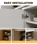 Four Pack Soft Close Cabinet Hinges, No Squeak, 1/2 Inch Overlay shown installed on various cabinet doors