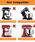 Showcase of stand mixers not compatible with Flex Edge Beater For 6 Qt Bowl-Lift Stand Mixer With Double Silicone Edge.