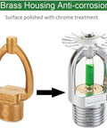 Brass housing anti-corrosion fire sprinkler part comparison showing solid design and polished chrome treatment.