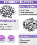 100 Pack DIY Button Kit With Wire Backs And Tools, Self Cover Fabric Buttons Size 24, 0.59 Inch product features and tools