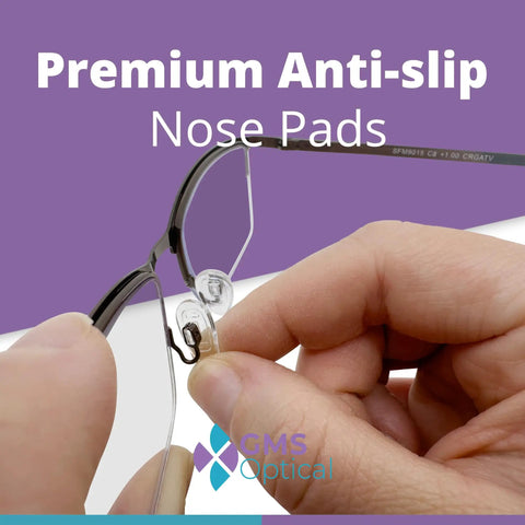 Push In Silicone Nose Pads For Glasses And Sunnies Non Slip Comfort Grips 17mm Teardrop Size With 8.2mm Wide Width Clear