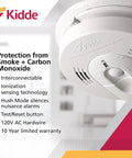 Hardwired Smoke And Carbon Monoxide Detector With Battery Backup And Interconnectable Design For Whole Home Safety