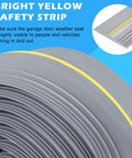 10 Foot Universal Garage Door Bottom Threshold Seal Strip With Adhesive No Sweat Weatherproof Rubber DIY Gap Sealing Dustproof Insulation And Energy Saving Replacement Gray, roll view, bright yellow safety strip visible.