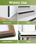 Premium Aluminum L Molding Corner Guards With Right Angle Three Piece Set on wall corner, stairs, picture frame, and table.