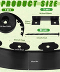 Components of 4 Inch By 100 Foot Landscape Edging Kit Plastic Garden Border Coil With 90 Anchoring Spikes for lawn garden yard.