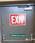 2 Pack 10x7 Inch Exit Sign Stickers on door, red and white emergency labels, Premium Self-Adhesive Vinyl for UV protection, indoor use