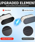 Comparison of air filters with metal mesh and elastic PU vs hard plastic bottoms for increased durability and performance.