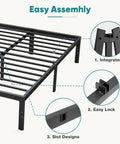Easy assembly features of Full Size Metal Platform Bed Frame With Underbed Storage, Legit Heavy Duty Reinforced Steel Mattress Foundation.