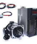 80ST-M03520 220V AC servo motor with brake and AASD-15A driver; includes encoder and motor cables.