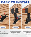 Installation steps for Beefy 3 Pack Roof Riser Brackets Kit With Adjustable Height For 4x4 Pergolas And Gazebos Black Powder Coated Steel.