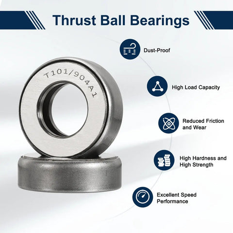 Heavy Duty Workhorse Thrust Ball Bearings Set, 4 PCS T101 904A1 Chrome Steel with product features, industrial use