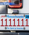 Fresh Ride Upgrades Four Piece Set Of Dope Black Us Dollar Car License Plate Screws on a Massachusetts license plate.