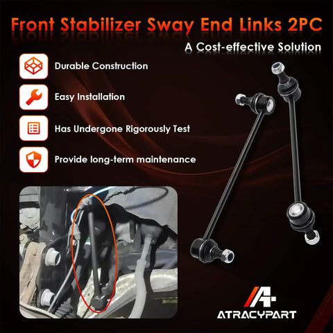 Beefed Up Front Sway Bar End Links Two Pack For Malibu Cobalt HHR 2004 To 2012, 300mm front stabilizer links
