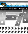 Reversible 25x12x1.5mm 35 Degree Carbide Cutter Inserts For Router Cutters And Grooving Cutterheads Rebating Moulder Tools Dual Cutting Edges