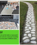 DIY paths created with Oversized Reusable Concrete Path Molds For DIY Garden Walkways And Pavers, spray painted stone look