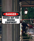 Watch Out For Moving Equipment Warning Sign Aluminum 8x12 Inches Heavy Duty Rustproof Indoor Outdoor for Construction Sites