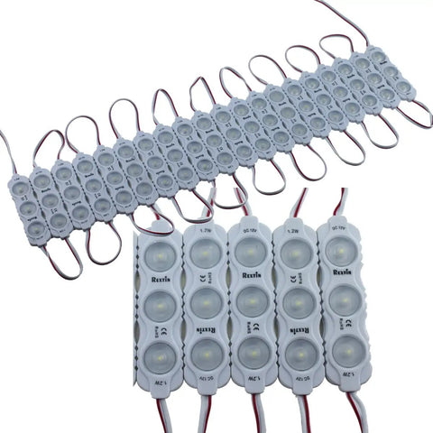Ultra Bright 3 LED 2835 Module Pack 200 Pcs Waterproof White Light for Letter Sign Advertising Signs, 12V shown in series