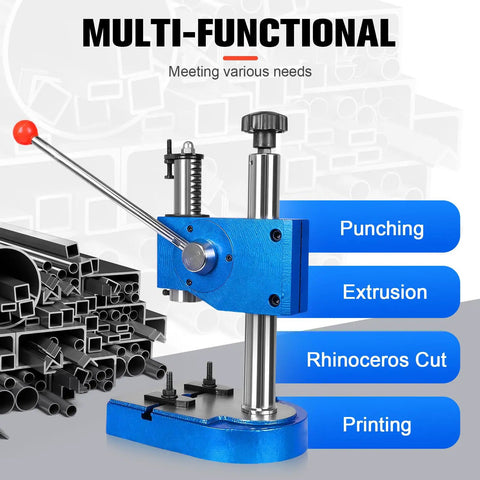 Heavy Duty Cast Iron Desktop Arbor Press Kit, 0.5 Ton Manual Stamping And Bending Tool for various tasks like punching and extrusion.
