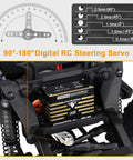 Installed Waterproof RC Servo with Brushless Motor and Metal Gear, Beefy 45kg Torque, Aluminum Case for TRX4 SCX10, 180 Degree Control