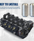 Two Piece Bellhousing Alignment Dowel Pins Set For LS LT Small Block And Big Block V8 Engines To Transmission Replacement Fits 4.3L 4.8L 5.3L 6.0L 6.2L LS1 LS3 And More, shown with engine block alignment demonstration.