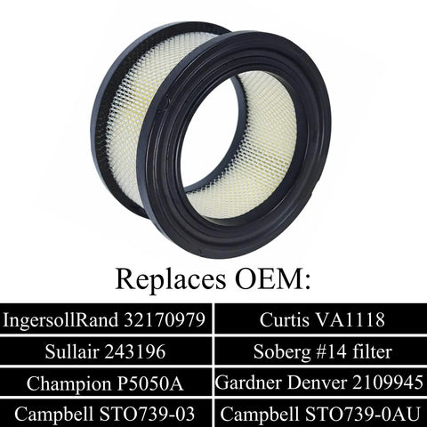 Air Filter Replacement 32170979 For Ingersoll Rand SS5 2340 2475 T30 Air Compressor Fits Curtis VA1118
