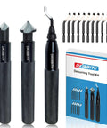 DKIBBITH 13-Piece Deburring Tool Kit with 3 handles, 2 countersinks and 11 blades in box