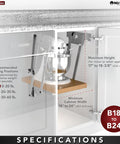 Hella Durable Heavy Duty Stand Mixer Lift For Kitchen Base Cabinets With Smooth Chrome Steel Slide Out Tray dimensions and specifications.