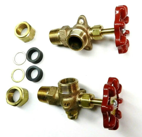 Sight Glass Water Gauge Valve Set For 5/8 Inch Diameter Steamaster Boilers Brass With Aluminum Wheels