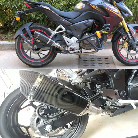 Carbon Fiber Universal Motorcycle Slip On Muffler Exhaust 1.5 To 2 Inch for Dirt Bike with Lightweight Aluminum Silencer