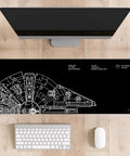 Top view of Oversized 30x12 Inch Non Slip Gaming Mouse Pad Desk Mat Black For Home Office Computers Laptops Large Keyboard Pad