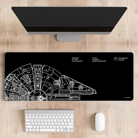 Top view of Oversized 30x12 Inch Non Slip Gaming Mouse Pad Desk Mat Black For Home Office Computers Laptops Large Keyboard Pad