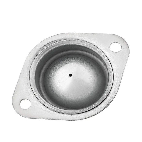 Pro-Grade 1-1/4 Inch Carbon Steel Ball Transfer Bearings, Flanged Omnidirectional Caster Wheels for Conveyor Tables and Router Work, Smooth Rolling 360 Degrees, 4-Piece Kit. Top view of a single ball transfer bearing.