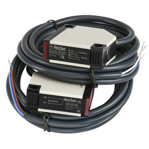 Photoelectric Sensor Switch E3JK 5DM1 5L AC 90 to 250V with cables in black housing, industrial grade for detection
